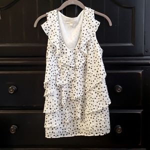 Loft polka dot ruffled blouse